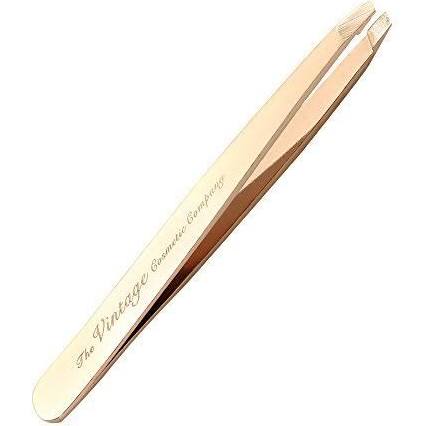 The Vintage Cosmetic Company Slanted Tweezer, Rose Gold - ADDROS.COM